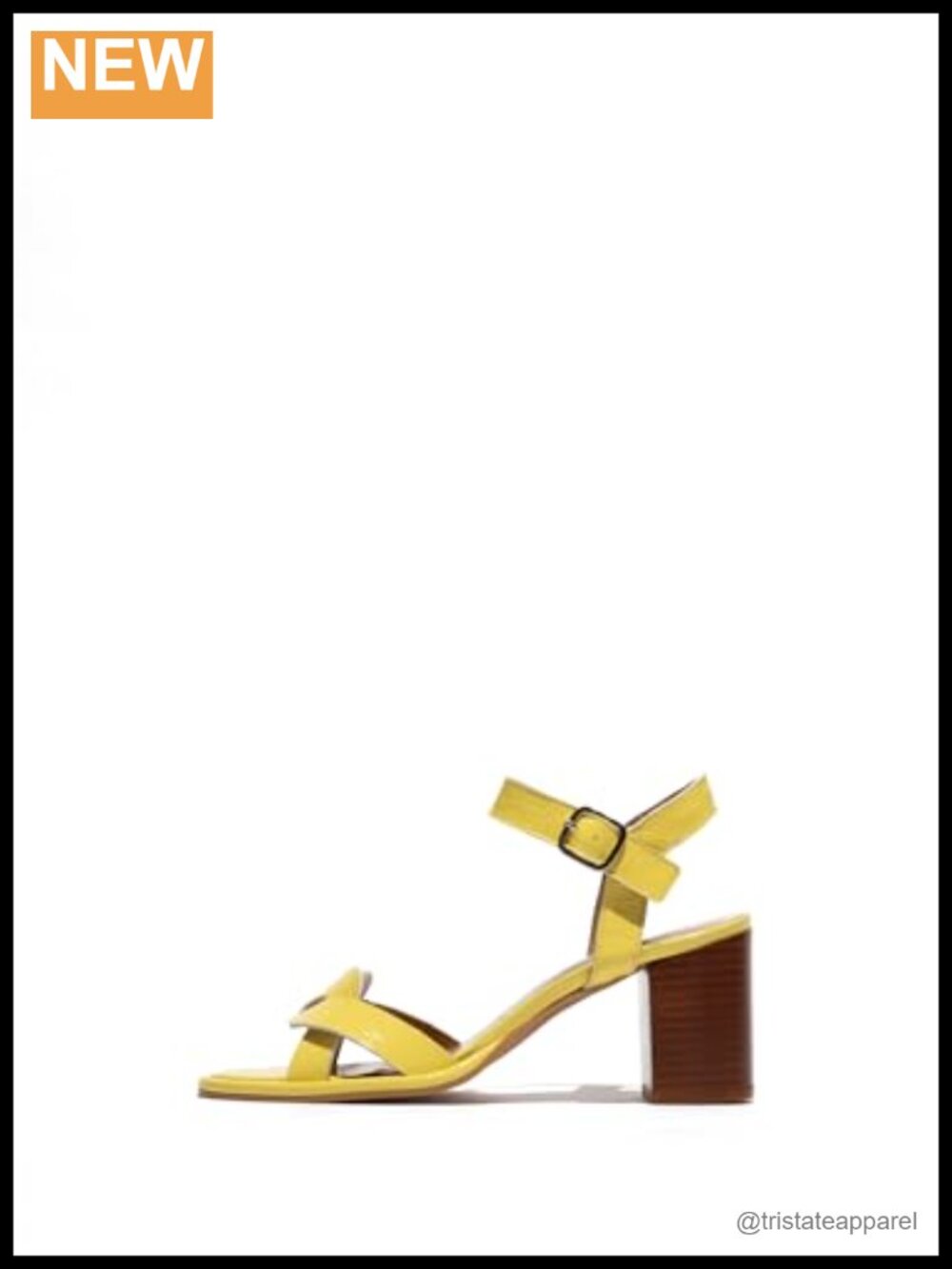 Patent Leather Slingback Platform Sandal Block Heel Buckle